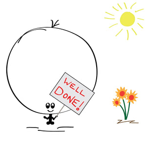 Plain and simple - Pat on the back - Well Done! Say it with this Big Bonce well done card with flowers.