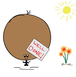 Plain and simple - Pat on the back - Well Done! Say it with this Big Bonce well done card with flowers.