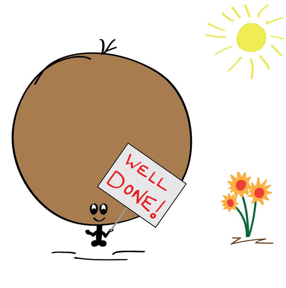 Plain and simple - Pat on the back - Well Done! Say it with this Big Bonce well done card with flowers.