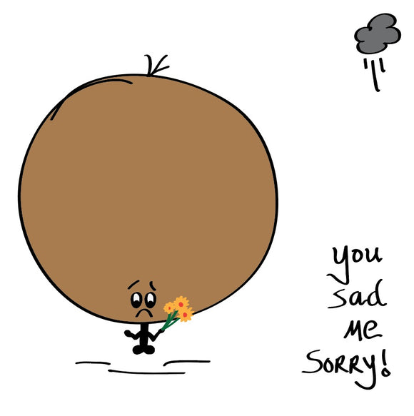 When then there is nothing else to say - probably best to say sorry - with this Big Bonce you sad, me sorry card with flowers.