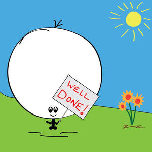 Plain and simple - Pat on the back - Well Done! Say it with this colourful Big Bonce well done card with flowers.