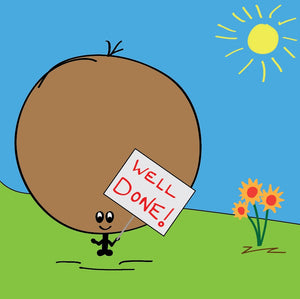 Plain and simple - Pat on the back - Well Done! Say it with this colourful Big Bonce well done card with flowers.
