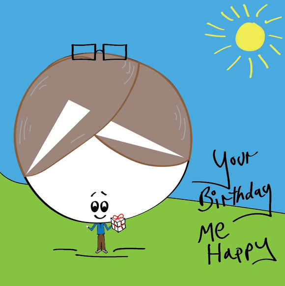 Share the birthday love with this colourful Grandad Bonce birthday card with a splash of sunshine.