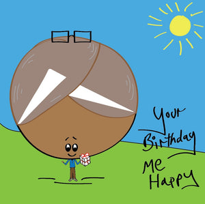 Share the birthday love with this colourful Grandad Bonce birthday card with a splash of sunshine.