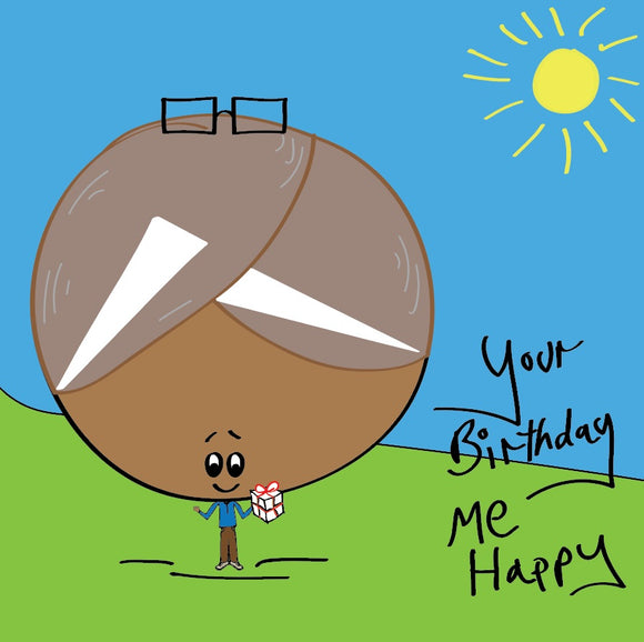 Share the birthday love with this colourful Grandad Bonce birthday card with a splash of sunshine.