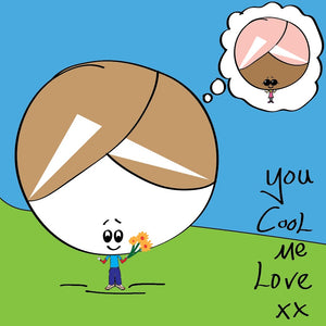 Yeah - they're cool - you know it, let them know it - with this colourful - you cool, me love card.